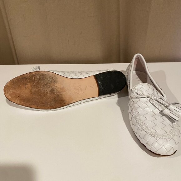 Vintage‎ Mueucci Italy White Leather Tassel Loafers Size 7.5 Alexander Hotto - Picture 7 of 8